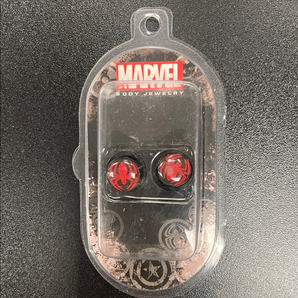 Marvel Red and Black Spider Logo Earbuds